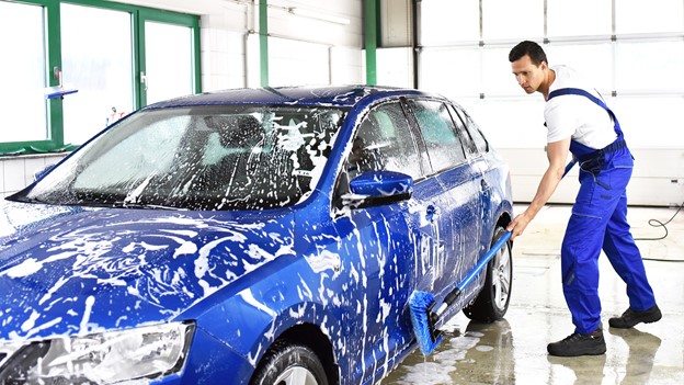 Pre-wash the vehicle